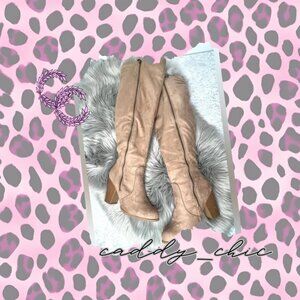 Charlotte Russe Tall Tan Faux Suede Boots Size 9